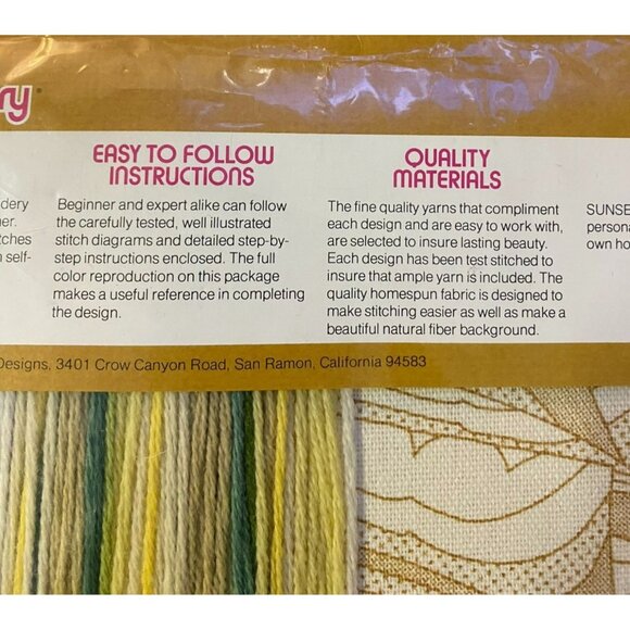 Vintage 1977 Sunset Stitchery Before The Wind Needlecraft NEW 2501 - Picture 12 of 13